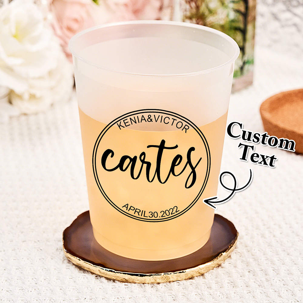 Personalized Disposable Plastic Cups with 12oz or 16oz for Bridal Shower Wedding Party Supplies-Blongser