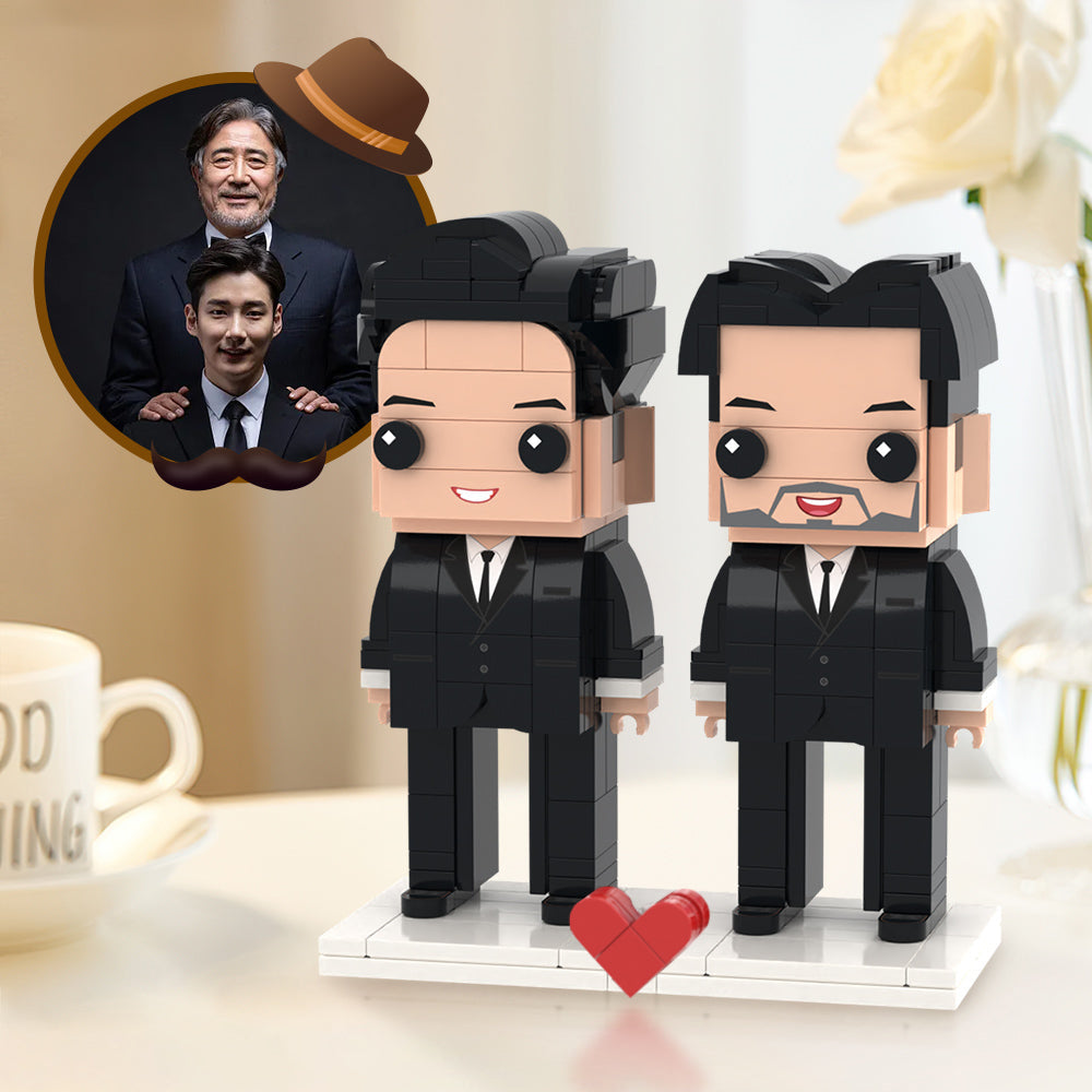 Creative Father's Day Gifts Full Custom 2 People Brick Figures Custom Brick Figures Small Particle Block Toy-Blongser