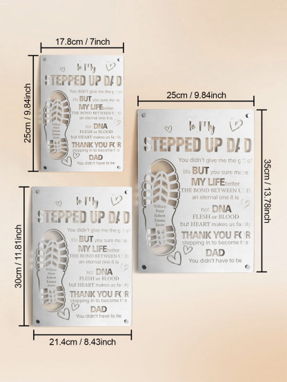 Personalized Stepped Up Dad Mirror Light Dad's Footprint Sign Gift for Father's Day-Blongser