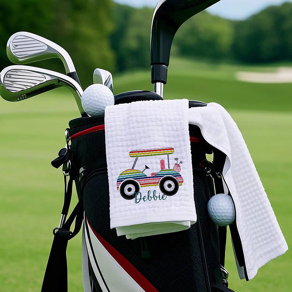 Personalized Golf Towel with Name Hanging Clip Golf Cart Towel Gift for Golf Lovers-Blongser