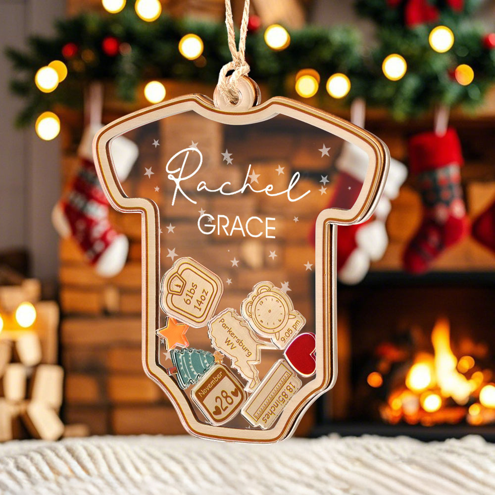 Personalized Baby's First Christmas Ornament 4D Shake Babies Ornament for New Baby Gift-Blongser