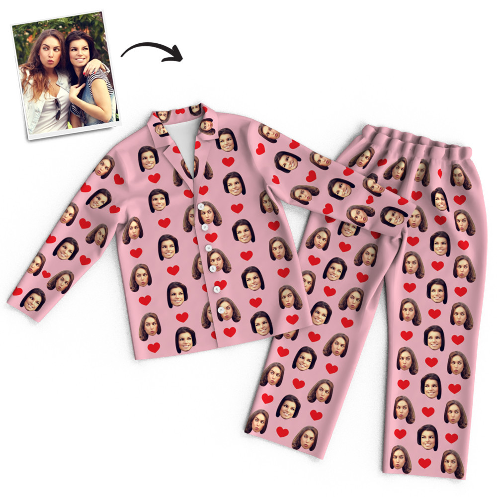 Custom Unisex Long Sleeve Pajamas with Faces-Blongser