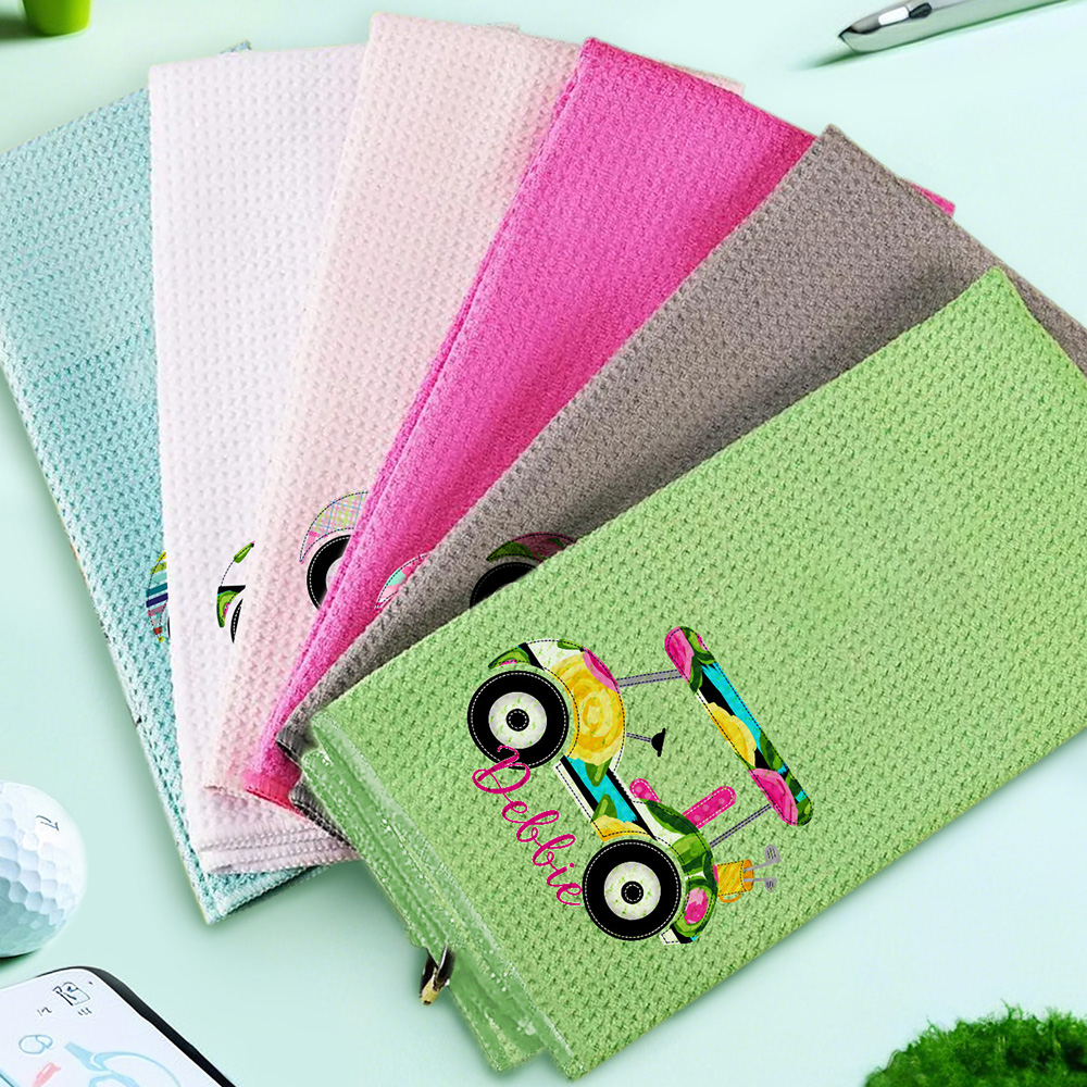 Personalized Golf Towel with Name Hanging Clip Golf Cart Towel Gift for Golf Lovers-Blongser