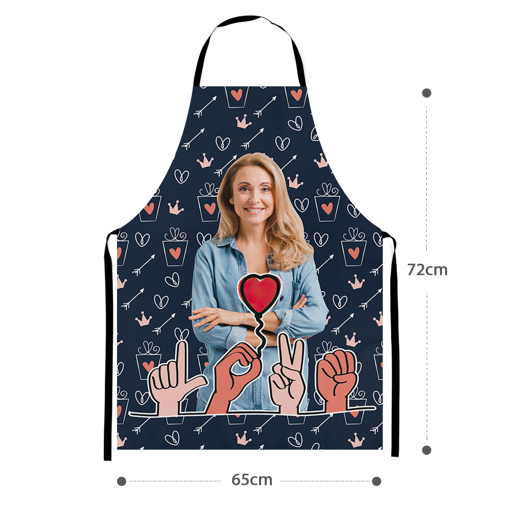 Customised Cooking Apron Personalized Photo I Love You Apron-Blongser