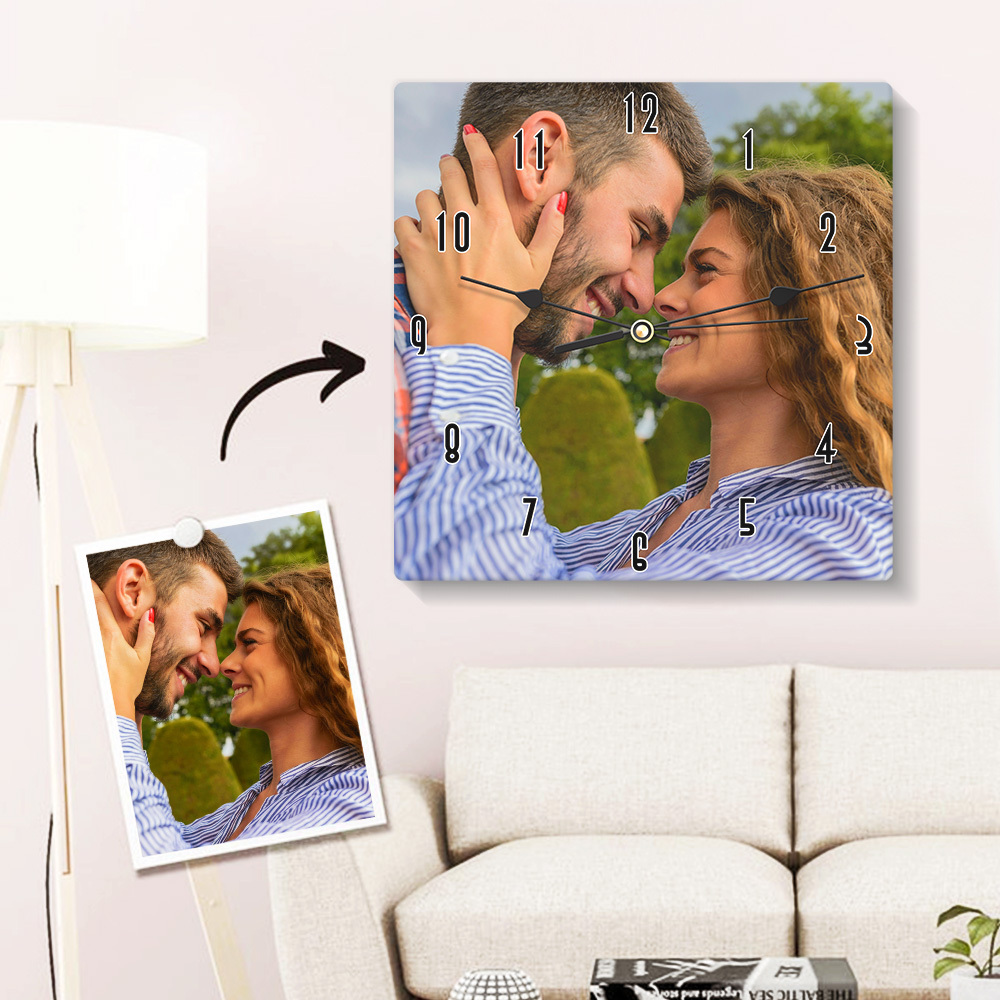 Custom Square Photo Wall Clock-Blongser