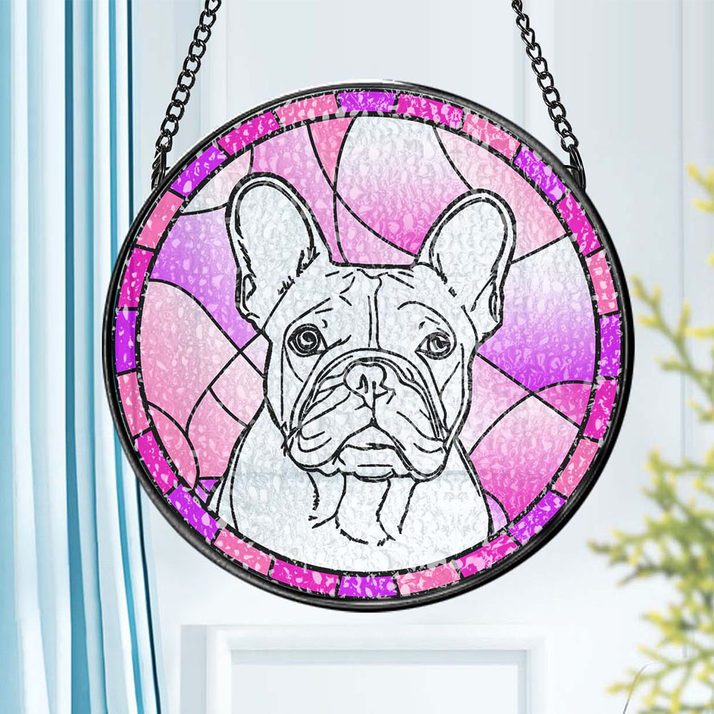 Personalized Pet Portrait Suncatcher Stained Glass Pet Ornament Remembrance Gifts for Pet Lovers-Blongser