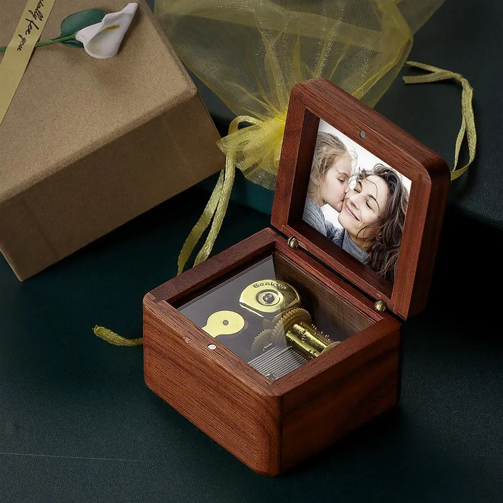 Personalized Wooden Vintage Photo Music Box-Blongser