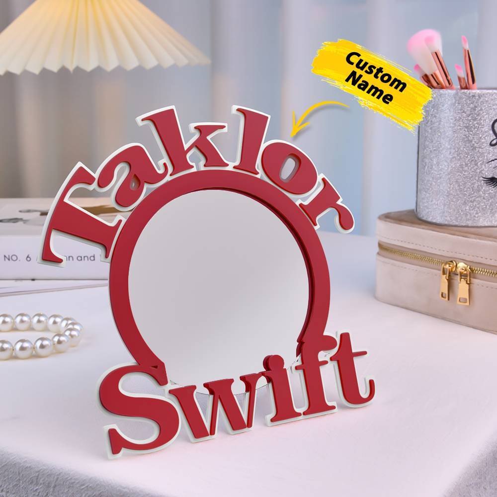 Personalized 3D Printed Mirror with Text Makeup Mirror Birthday Gift for Her-Blongser