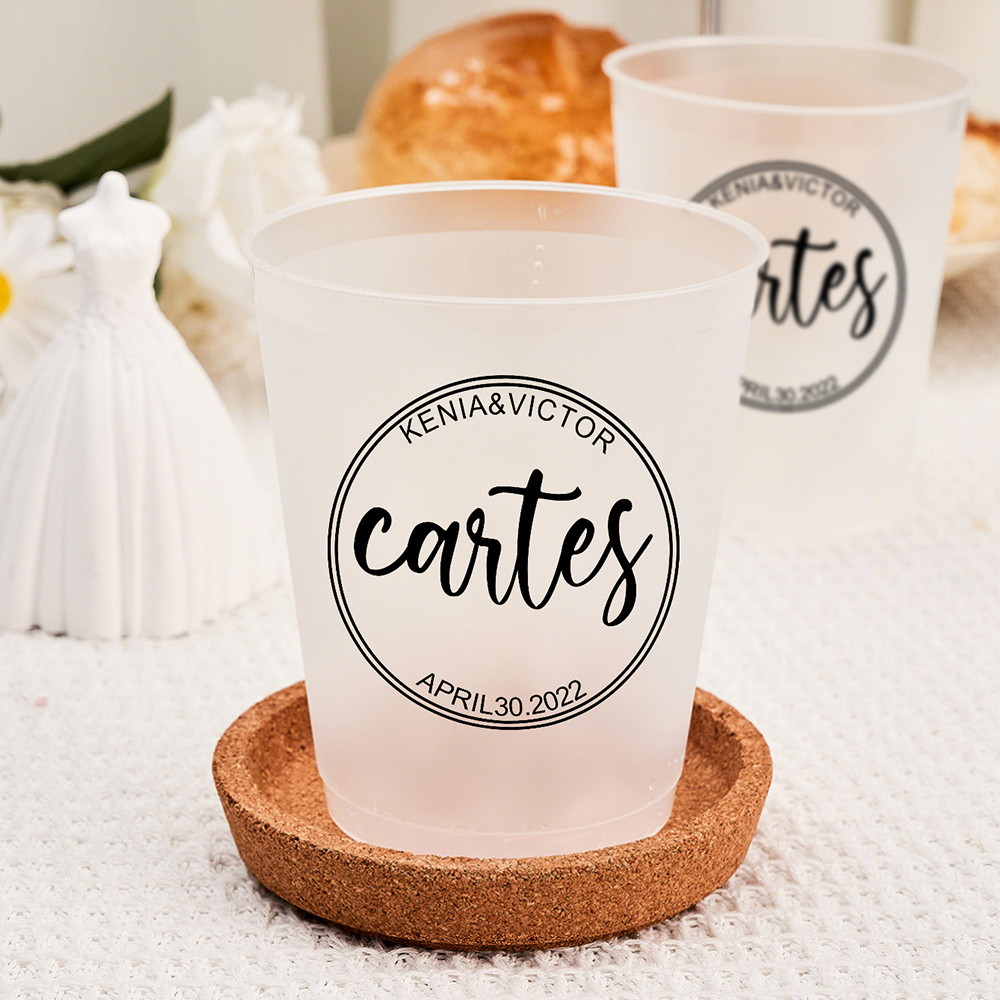 Personalized Disposable Plastic Cups with 12oz or 16oz for Bridal Shower Wedding Party Supplies-Blongser