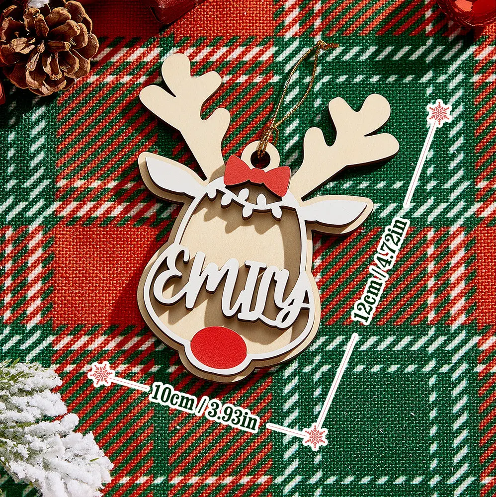 Personalized Reindeer Ornament with Name Christmas Tree Decorations Gift-Blongser