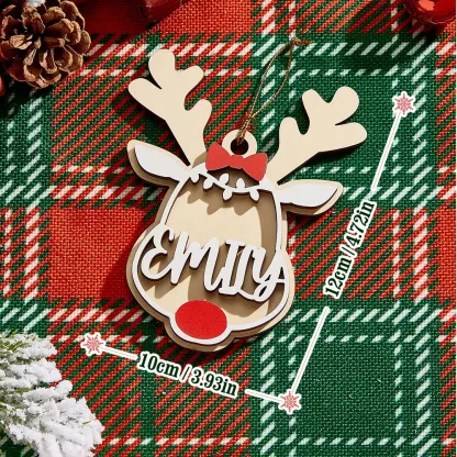 Personalized Reindeer Ornament with Name Christmas Tree Decorations Gift-Blongser