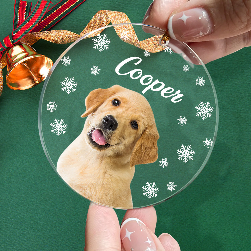 Personalized Photo Ornament with Name Christmas Pet Ornament Gift for Pet Lovers-Blongser