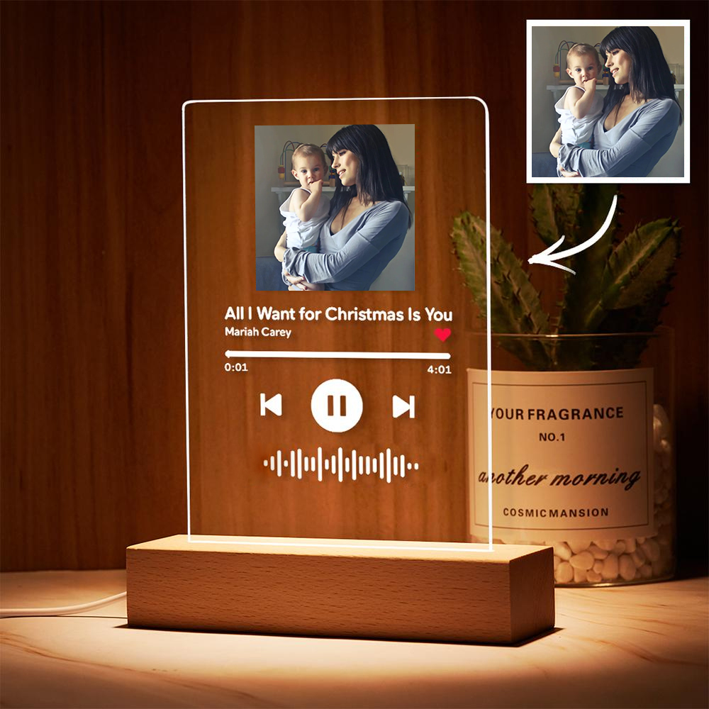 Custom Scannable Code Acrylic Music Song Plaque Night Light-Blongser