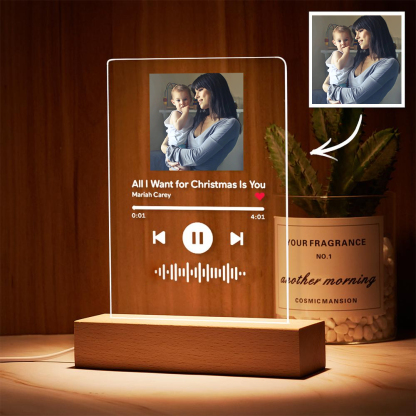 Custom Scannable Code Acrylic Music Song Plaque Night Light-Blongser