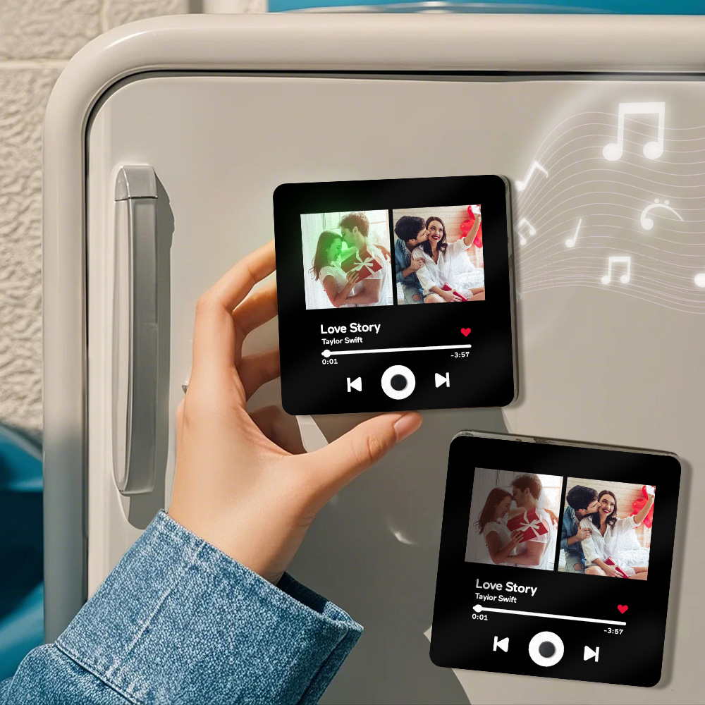 Personalized Photo Music Fridge Magnet Can Play Songs Gifts for Her-Blongser