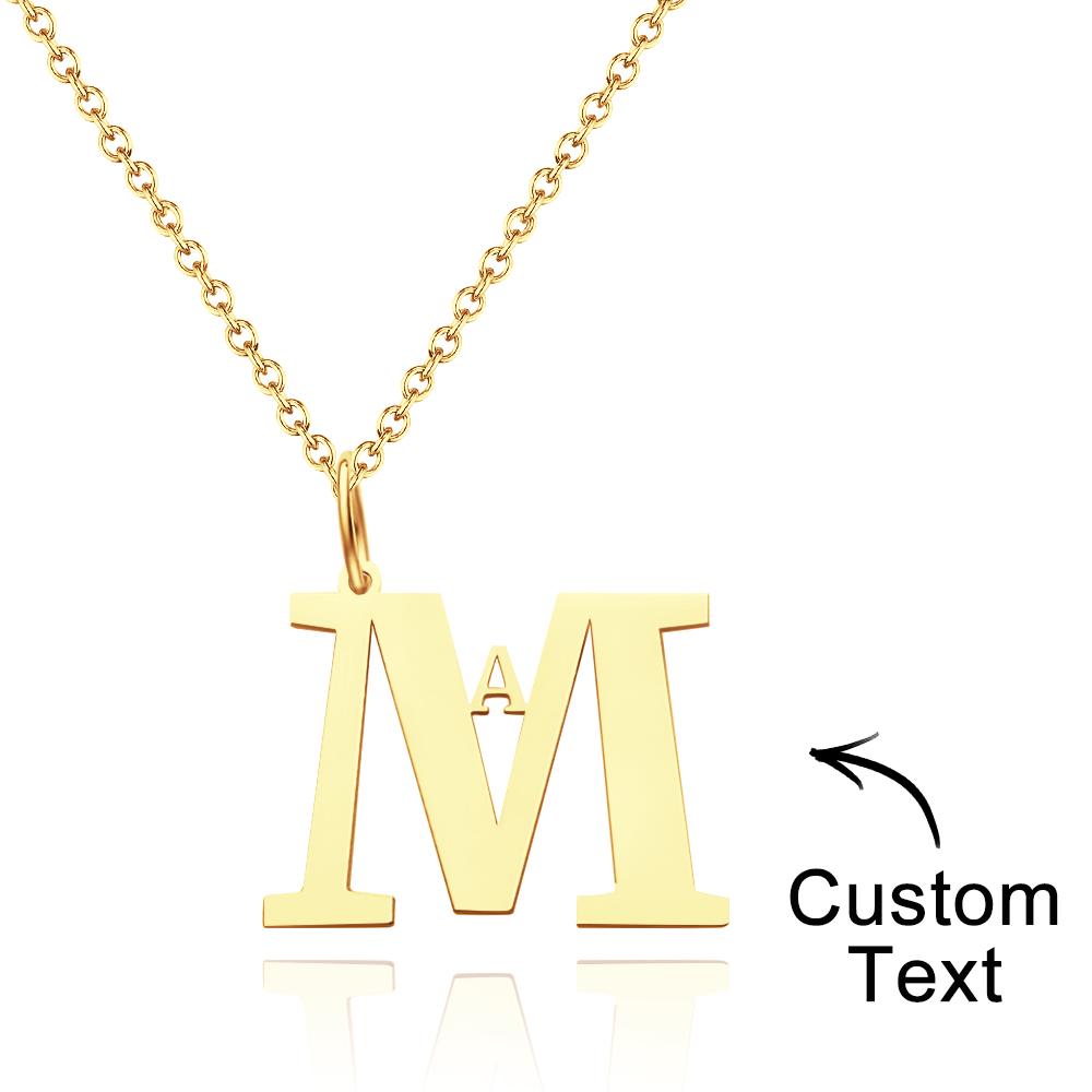 Custom Engraved Necklace Simple Letter Unique Gifts-Blongser