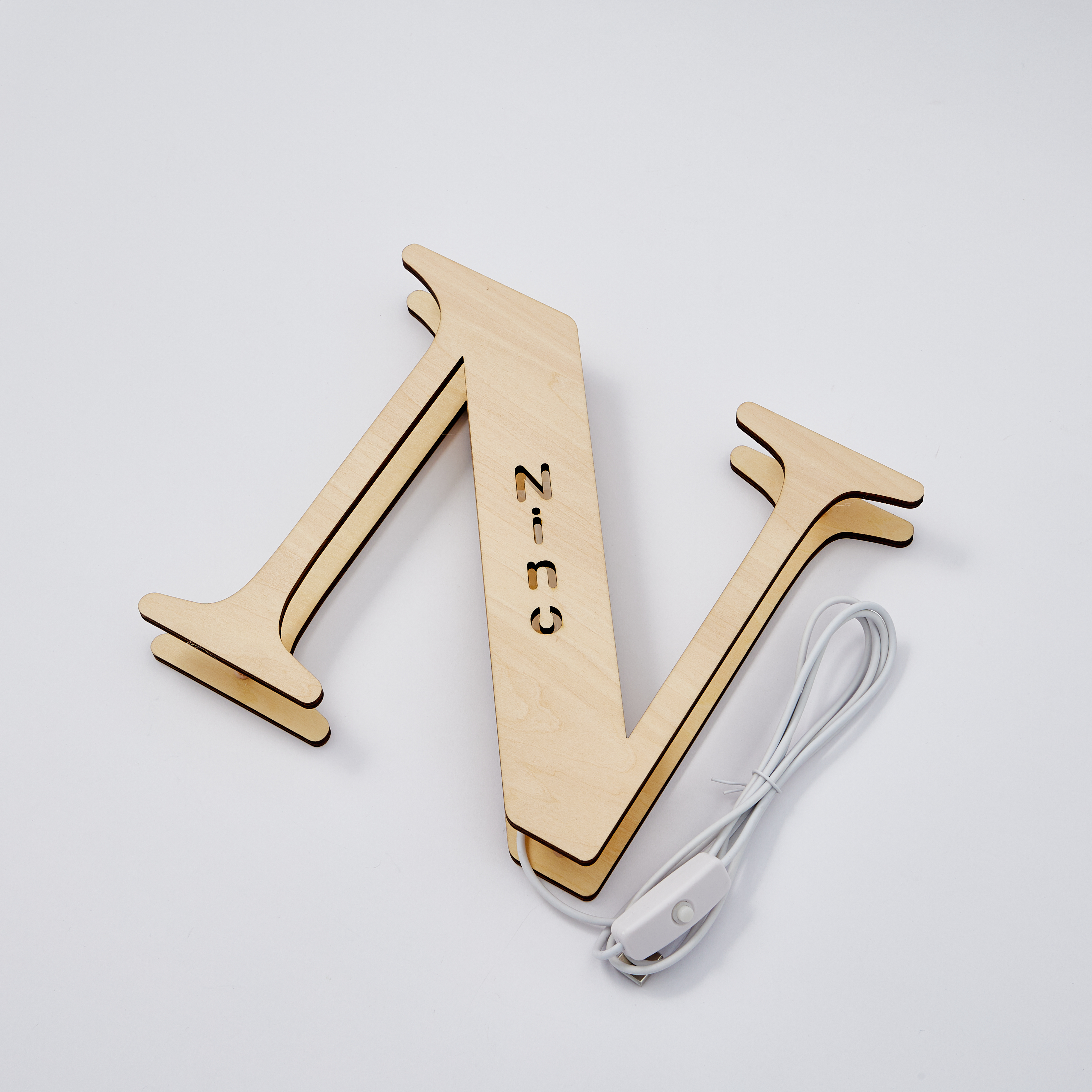 Personalised Wooden Letter Lamp Custom Name Alphabet Night Lights 19CM-Blongser