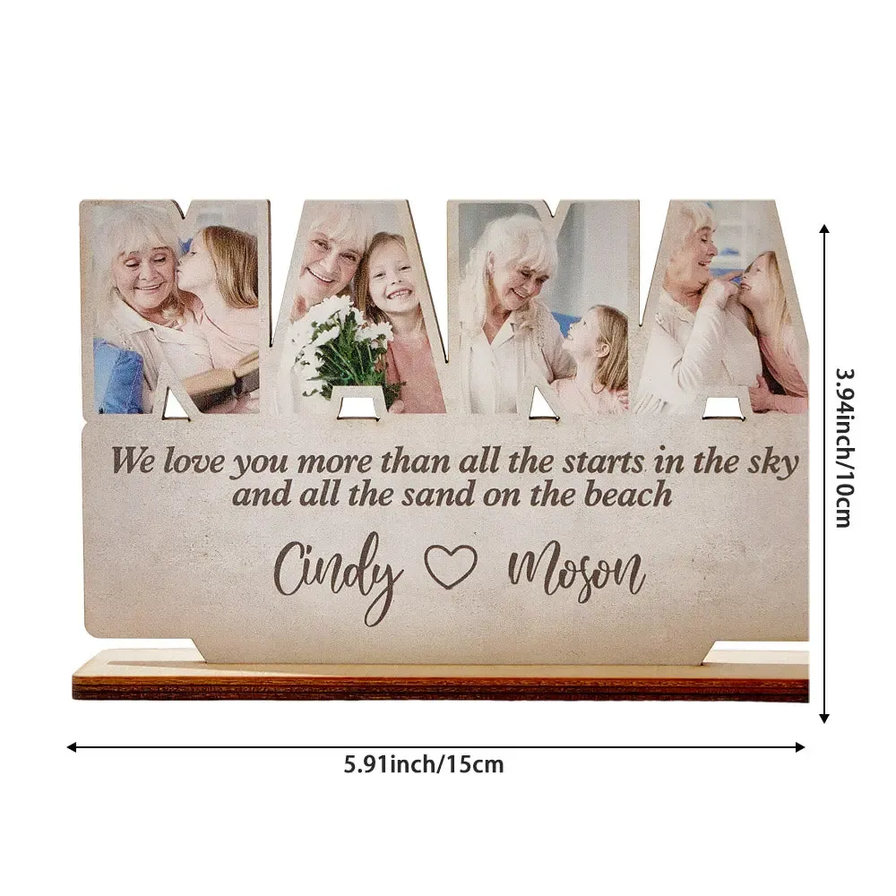 Personalized Nana Wooden Plaque Custom Photo Plaque Home Ornament Gift for Grandma-Blongser