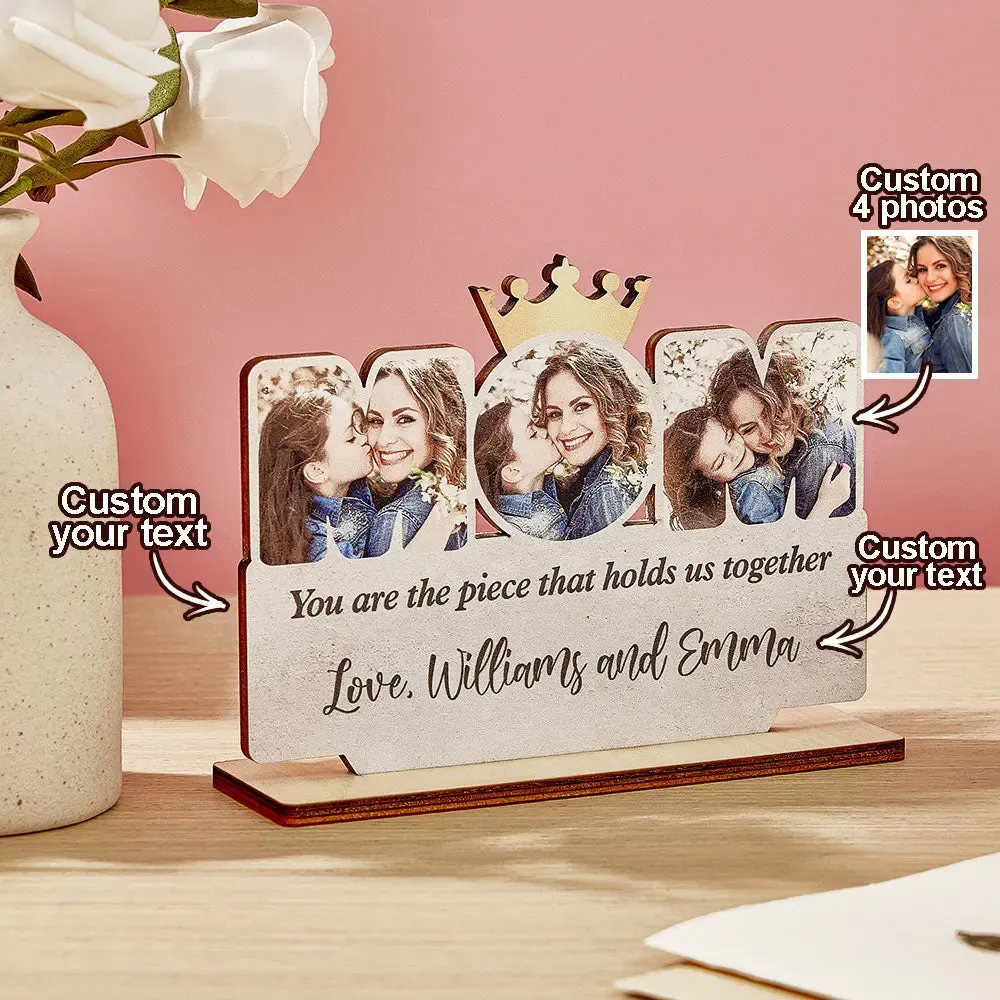 Custom Mom Wooden Plaque Personalized Photo Mom Sign for Mother's Day Gifts-Blongser