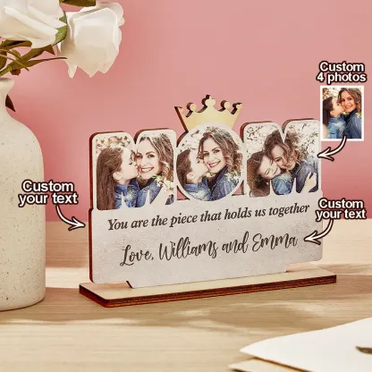 Custom Mom Wooden Plaque Personalized Photo Mom Sign for Mother's Day Gifts-Blongser