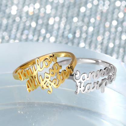 Custom Three Names Ring - 925 Sterling Silver-Blongser