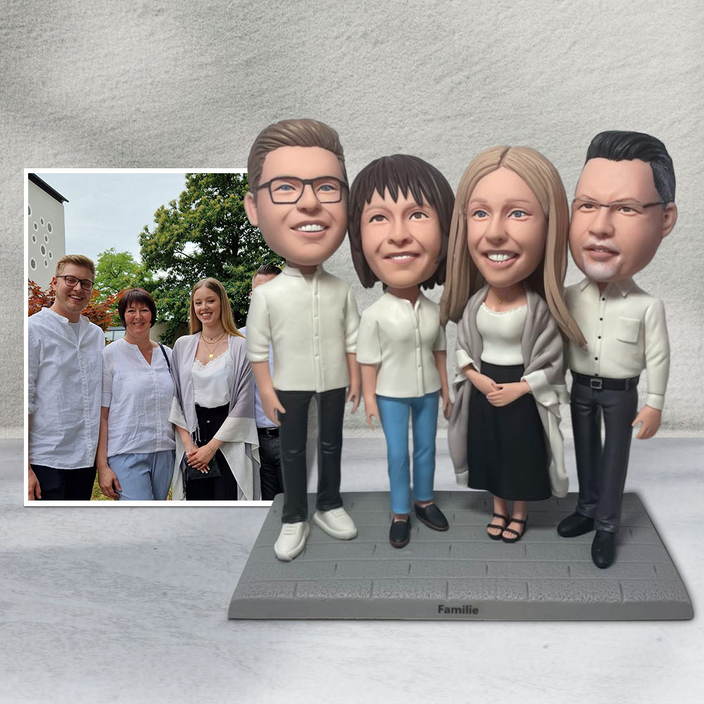 Fully Customizable 4 persons Custom Bobbleheads-Blongser