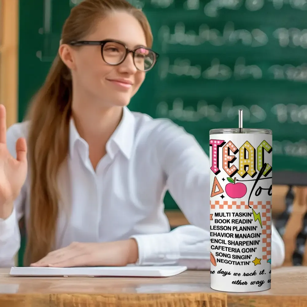 Personalized 20oz Skinny Tumbler with Straw Back to School Appreciation Gift for Teacher-Blongser