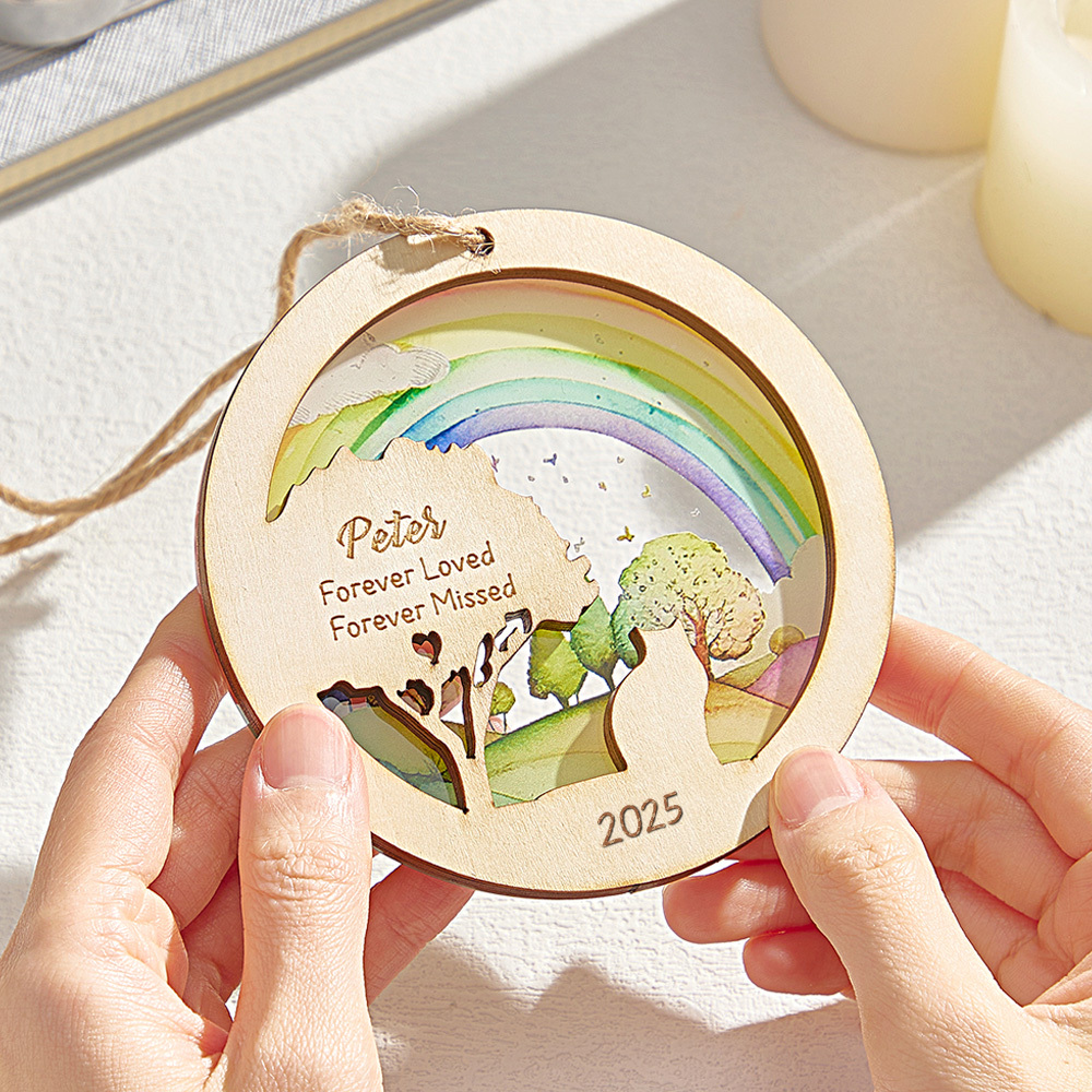 Personalized Rainbow Bridge Pet Ornament Memorial Pet Loss Gift for Pet Lovers-Blongser
