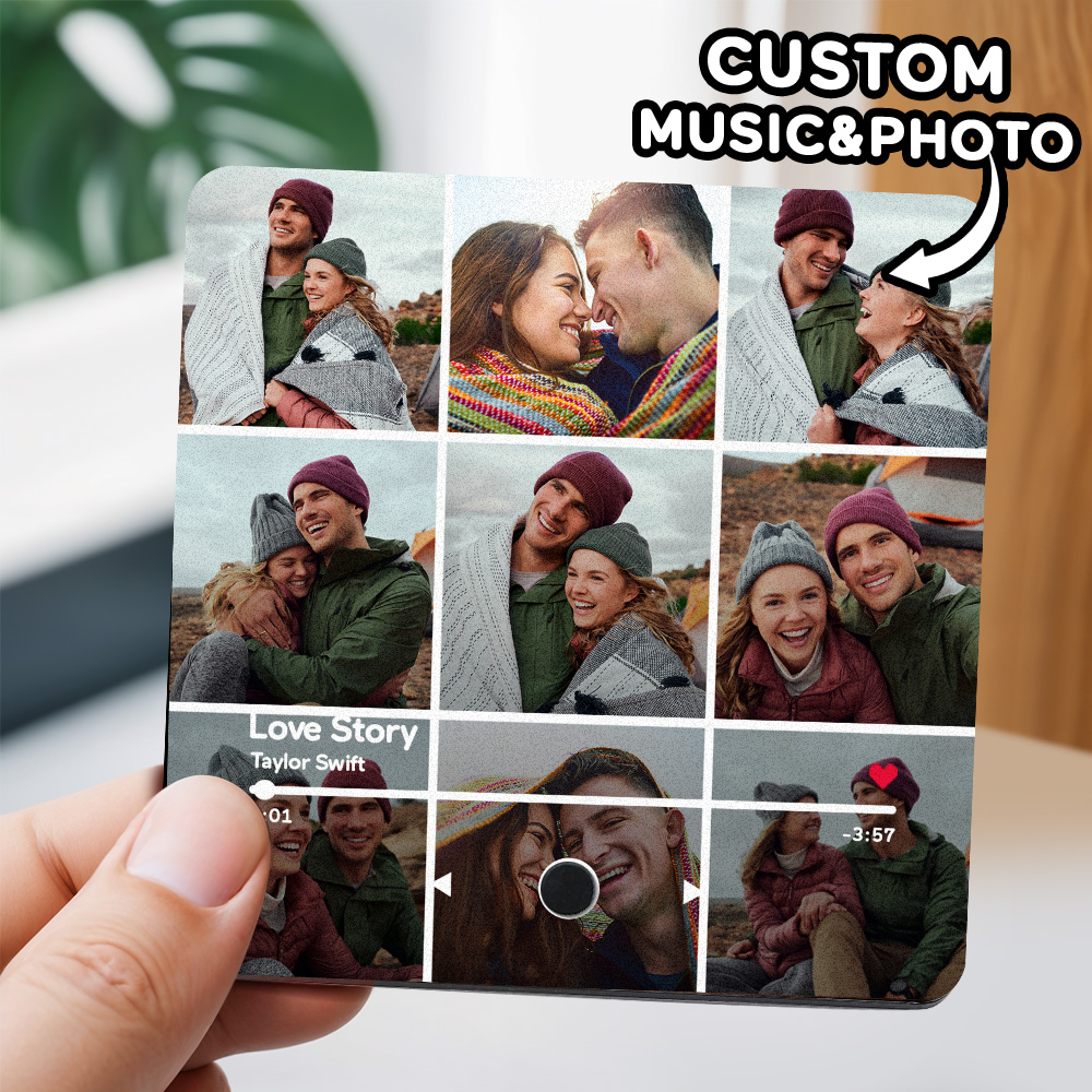 Personalized Photos Music Fridge Magnet Can Play Songs Gifts for Her-Blongser