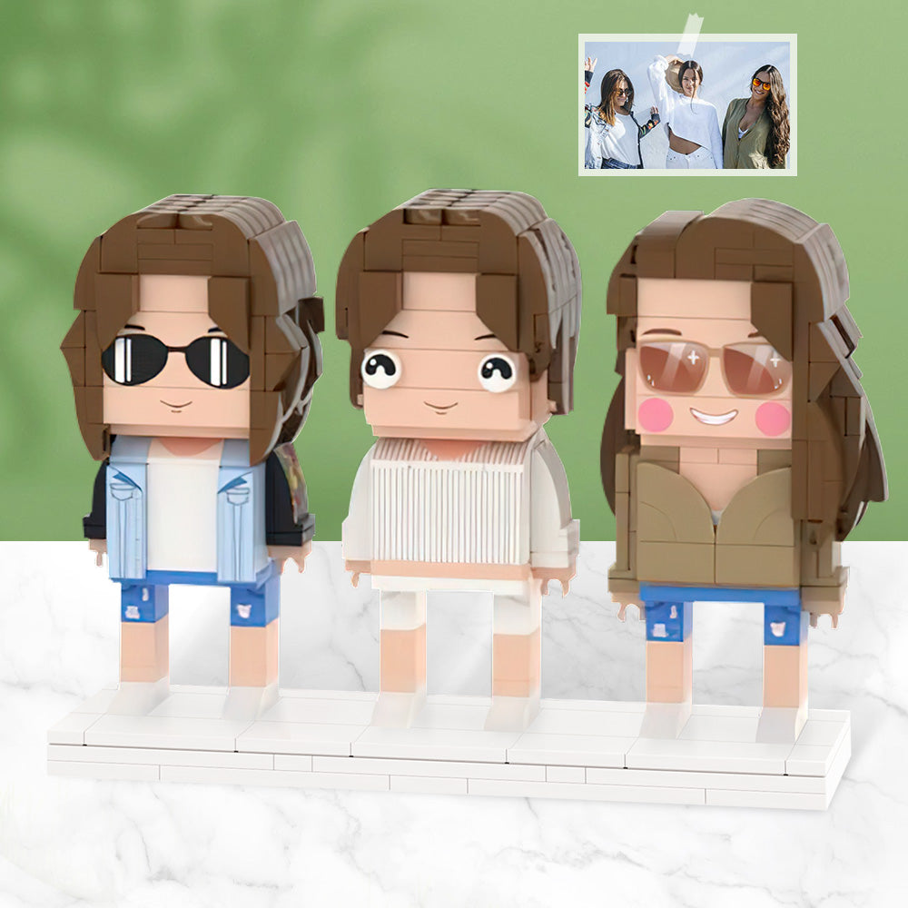 Gifts for Girlfriends Full Body Customizable 3 People Custom Brick Figures Small Particle Block-Blongser