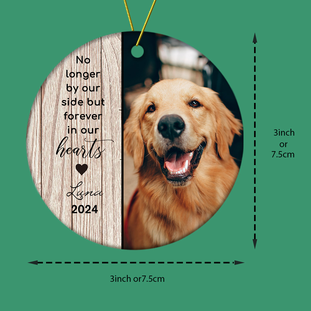 Personalized Pet Christmas Ornament with Photo Christmas Tree Decoration for Pet Memorial Gift-Blongser