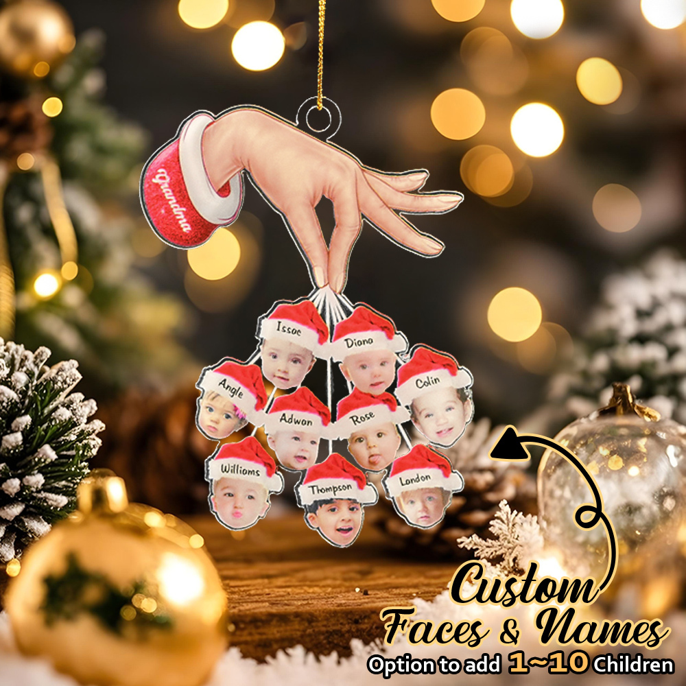 Personalized Grandma Grandkids Christmas Gift Custom Acrylic Funny Christmas Ornament Gifts-Blongser
