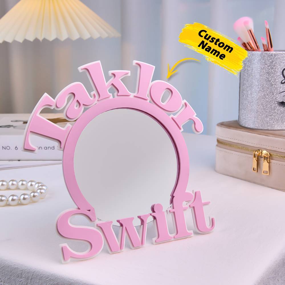 Personalized 3D Printed Mirror with Text Makeup Mirror Birthday Gift for Her-Blongser