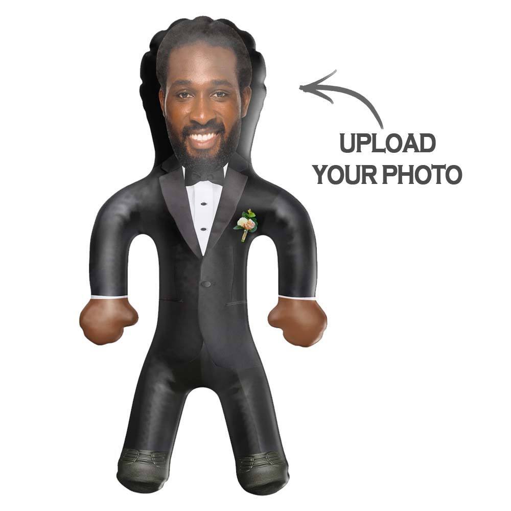 Custom Groom Blow Up Doll Hilarious Bachelorette Party Prop Inflatable Groom Hen Party Gag Gift for Bride Grooms Face Doll Inflatable Doll-Blongser