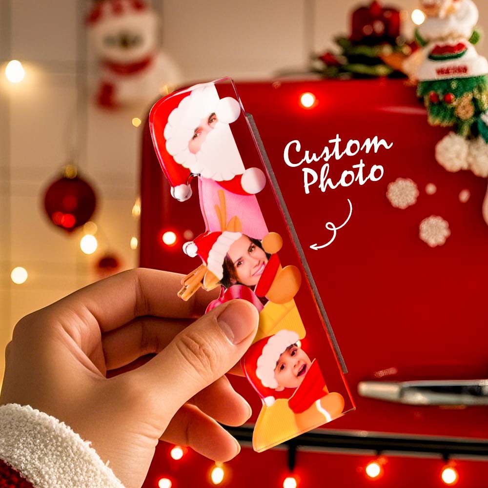 Personalized Photo Christmas Refrigerator Magnets Holiday Christmas Decorations Gifts-Blongser