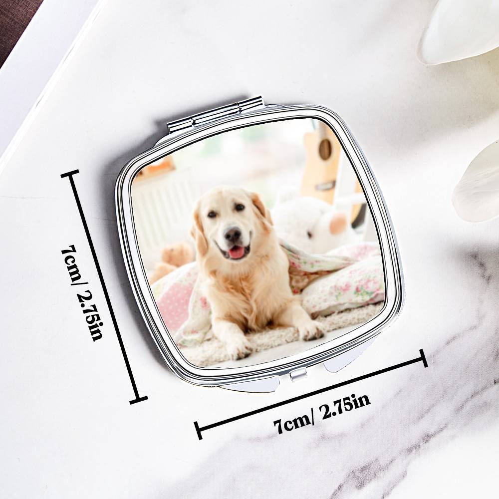 Personalized Photo Compact Portable Mirror Travel Birthday Gift for Her-Blongser