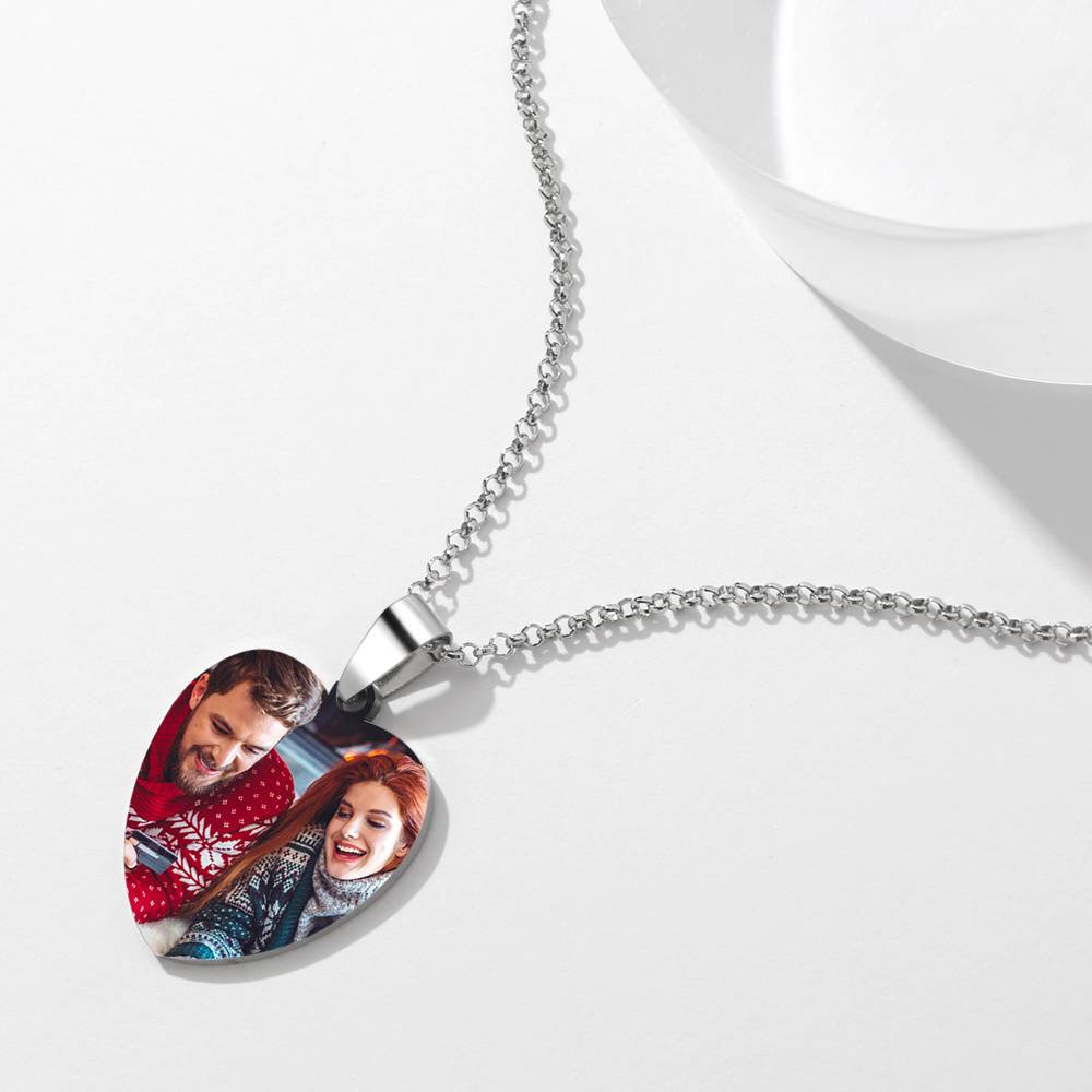 Custom Heart Tag Necklace Stainless Steel Engraved Necklace-Blongser