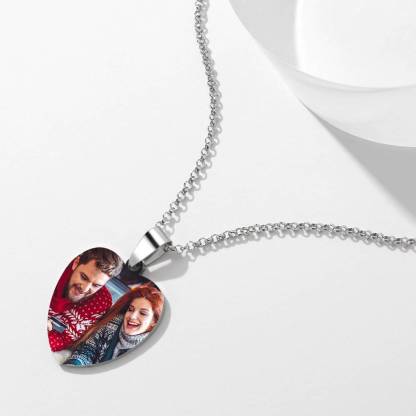 Custom Heart Tag Necklace Stainless Steel Engraved Necklace-Blongser
