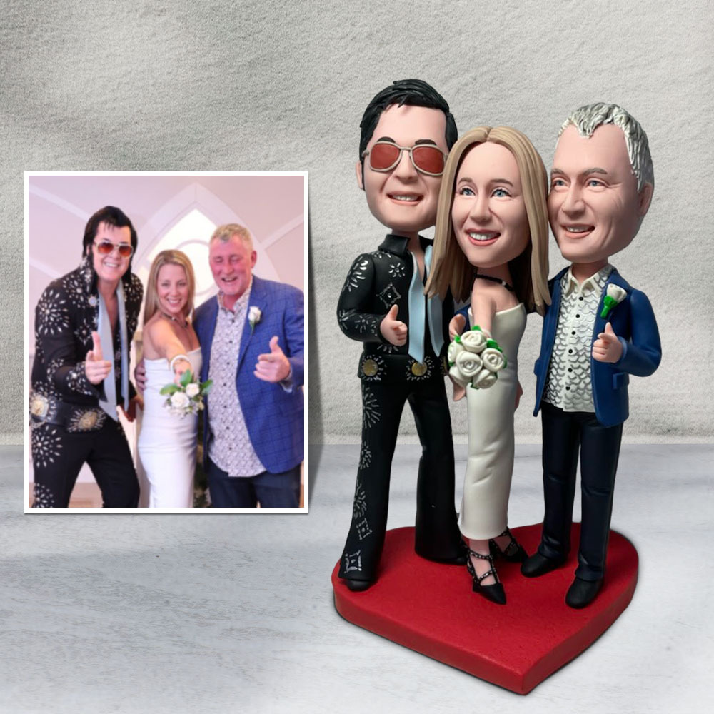 Fully Customizable 3 persons Custom Bobbleheads-Blongser
