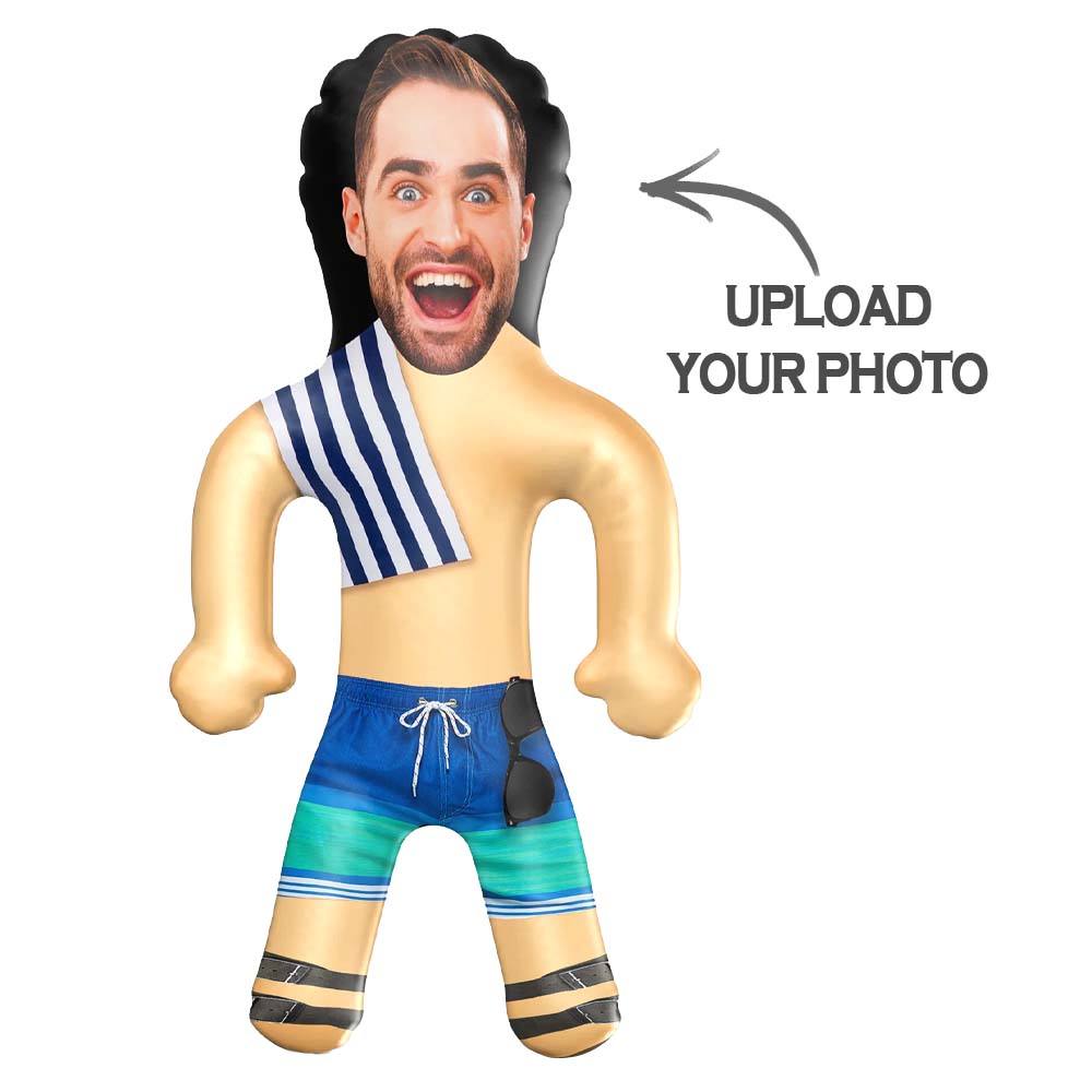 Customized balloons Beach Guy Custom Blow Up Doll Inflatable Doll Gag Gift for Bride Grooms Face Doll-Blongser