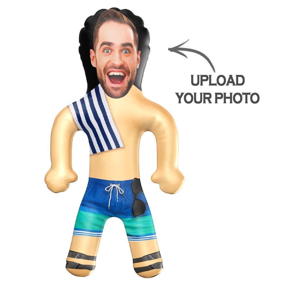Customized balloons Beach Guy Custom Blow Up Doll Inflatable Doll Gag Gift for Bride Grooms Face Doll-Blongser