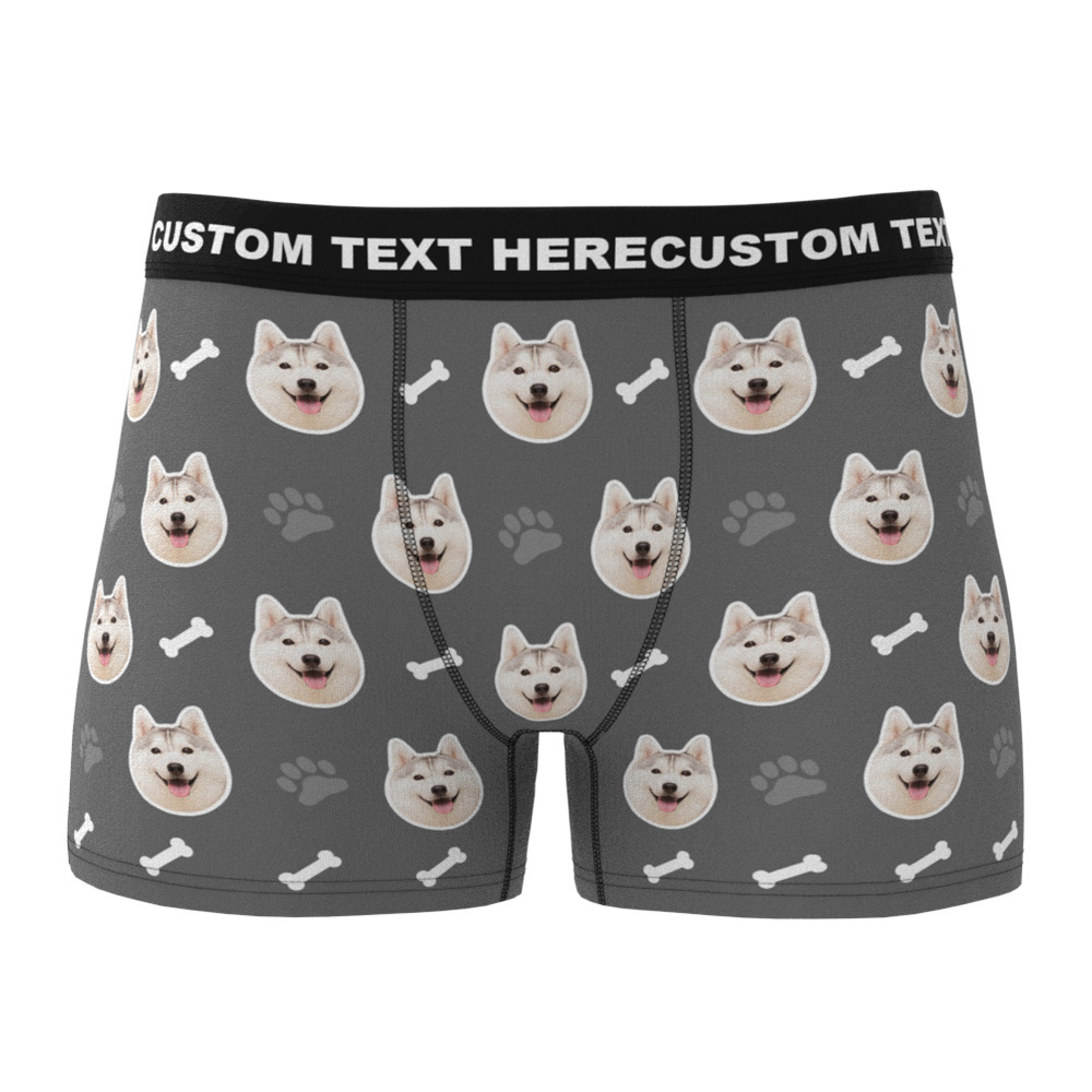 Custom Dog Face Boxers Personalized Men's Underwear with Preview-Blongser