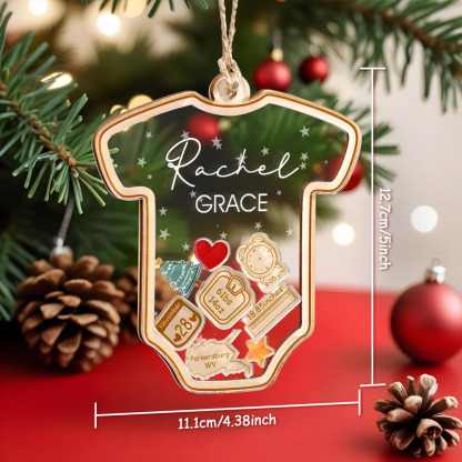 Personalized Baby's First Christmas Ornament 4D Shake Babies Ornament for New Baby Gift-Blongser