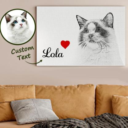 Custom Canvas Paint Sketch Pet Portrait Painting - 3 Sizes-Blongser