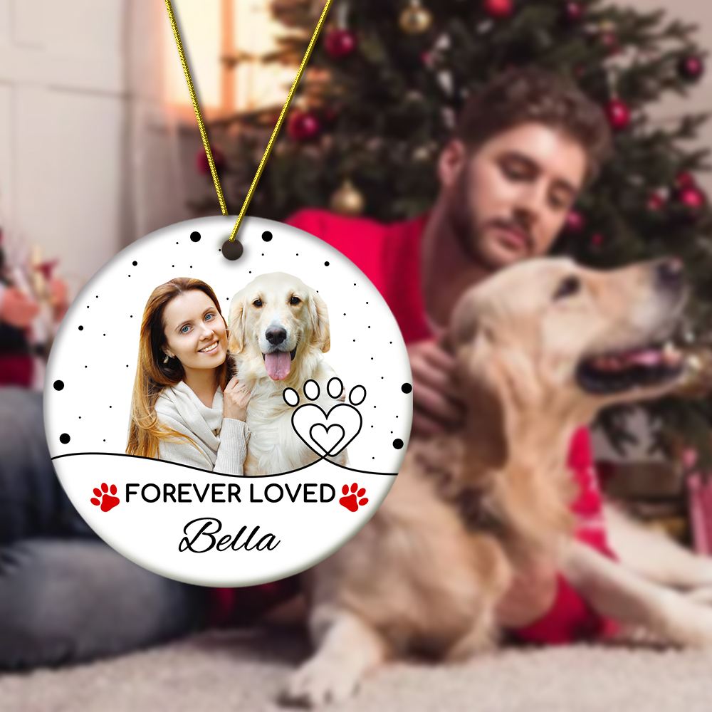 Personalized Pet Photo Ornament with Name Pet Loss Ornament Christmas Gift for Pet Owners-Blongser