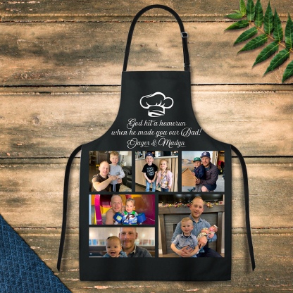 Personalized Photo Apron Custom Text Kitchen Cooking Chef Apron for Men Women-Blongser