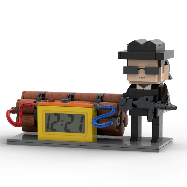 Custom Brick Figures Clock Personalized Dangerous Elements Brick Figures Clock Gifts for Him-Blongser