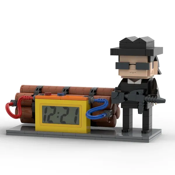 Custom Brick Figures Clock Personalized Dangerous Elements Brick Figures Clock Gifts for Him-Blongser