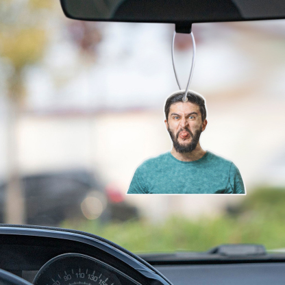 Personalized Funny Portrait Car Hanging Air Fresheners Rearview Mirror Ornament-Blongser