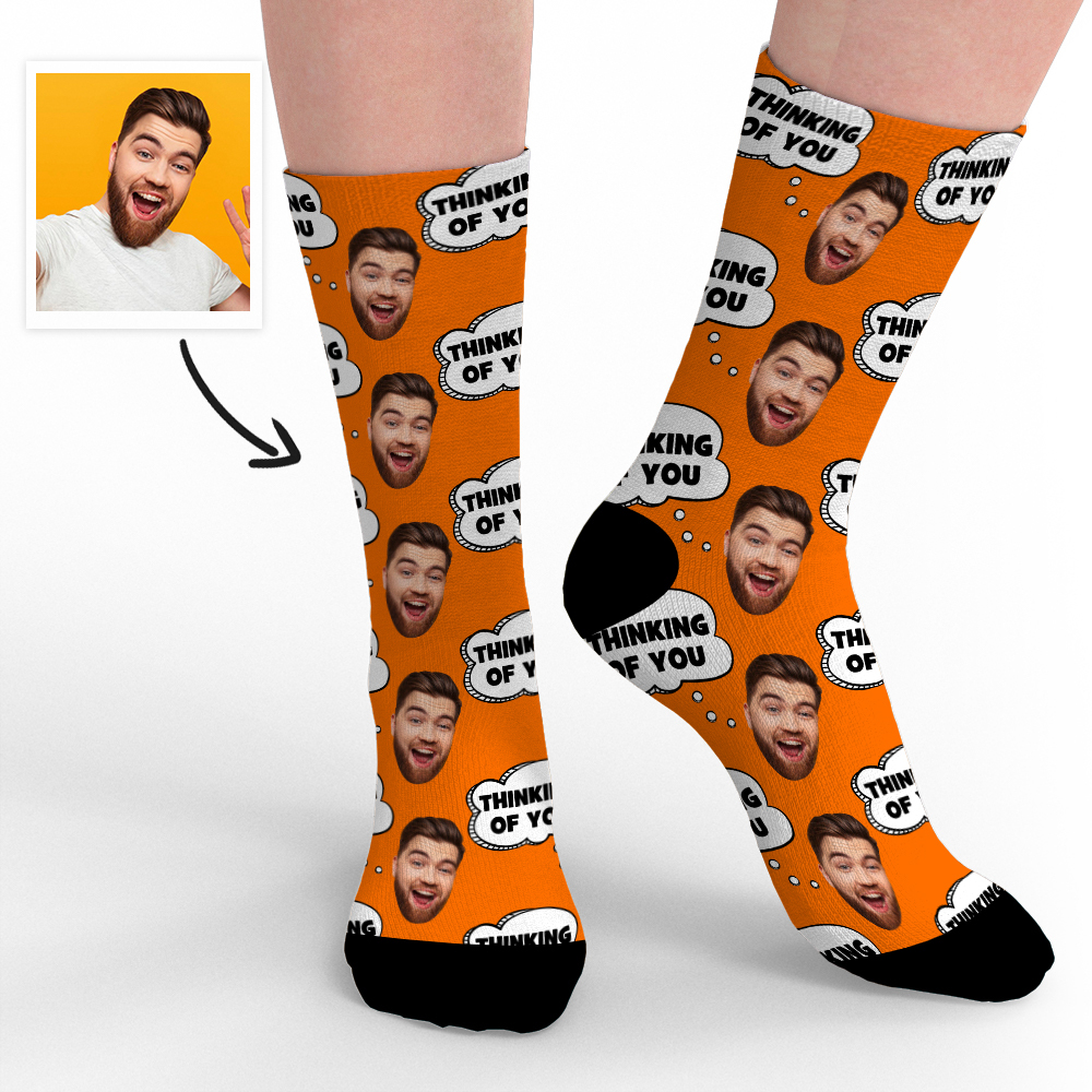Thinking Of You Sock Personalized Socks with Face-Blongser